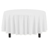 Premium Round White Plastic Table Covers | 12 Pack